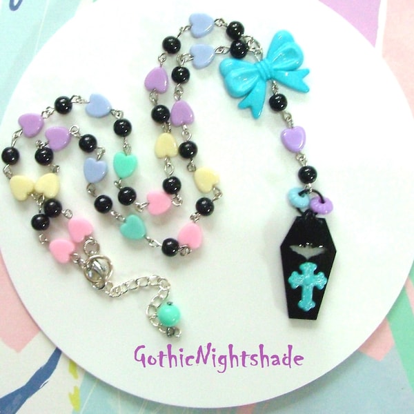 Sarg Halskette, Fairy Kei Pastel Goth Halskette, handgemacht