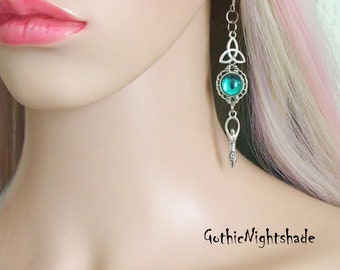 MOON GODDESS EARRINGS, Gothic Handmade Earrings