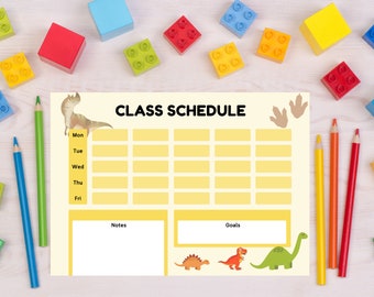 Druckbarer Stundenplan, Dinosaurier Design Stundenplan, Kinder Stundenplan, Stundenplan für Kinder, Stundenplan für kleine Jungen