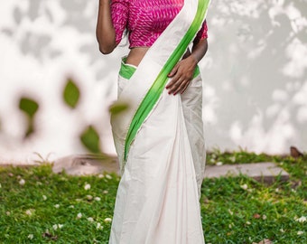 Parrot Green Setu Saree