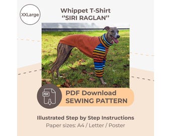 Whippet-T-Shirt-Schnittmuster – Größe XXL (PDF-Download)