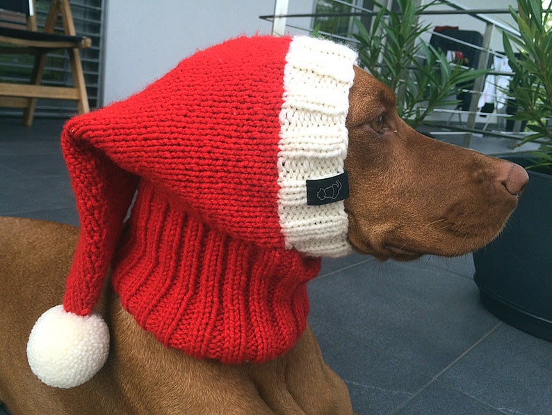 DOWNLOAD KNITTING PATTERN / Santa Dog Hat / sizes Medium and Large image 2