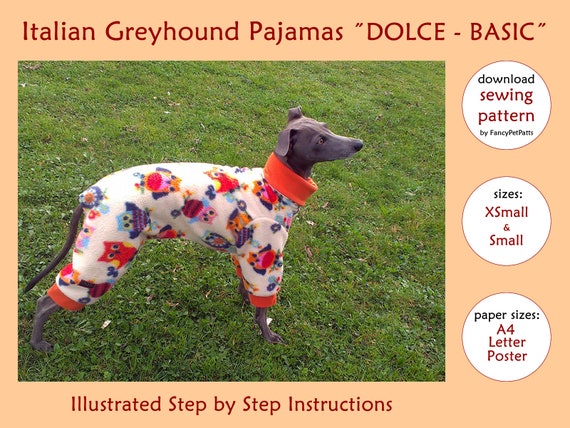 Download Sewing Pattern Italian Greyhound Pajamas Sizes Etsy