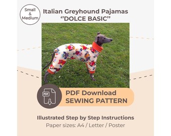 Italian Greyhound Pajama Sewing Pattern – Sizes Small and Medium (PDF Download)