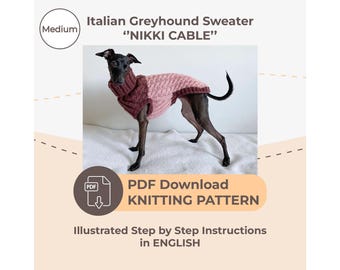 DOWNLOAD KNITTING PATTERN Italian Greyhound Sweater Single