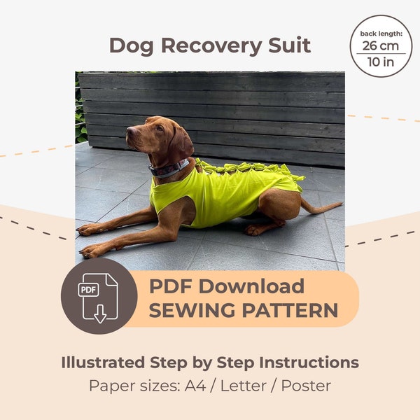 DOWNLOAD SEWING PATTERN / Recovery Suit - Single Size 26 cm (10'') / Paper sizes: A4 - Letter - Poster