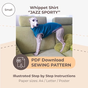 DESCARGAR PATRÓN DE COSTURA / Camisa Whippet - Talla única pequeña / Tamaños de papel: A4 - Carta - Póster