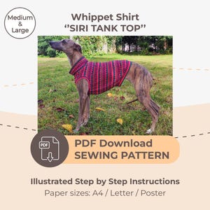 BAIXAR MOLDE DE COSTURA / Whippet Tank Top - tamanhos Médio e Grande / Tamanhos de papel: A4 - Carta - Pôster