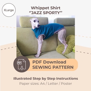 DESCARGAR PATRÓN DE COSTURA / Camisa Whippet - Talla Única XLarge / Tamaños de papel: A4 - Carta - Póster
