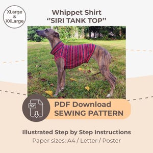BAIXAR MOLDE DE COSTURA / Whippet Tank Top - tamanhos XLarge e XXLarge / Tamanhos de papel: A4 - Carta - Pôster