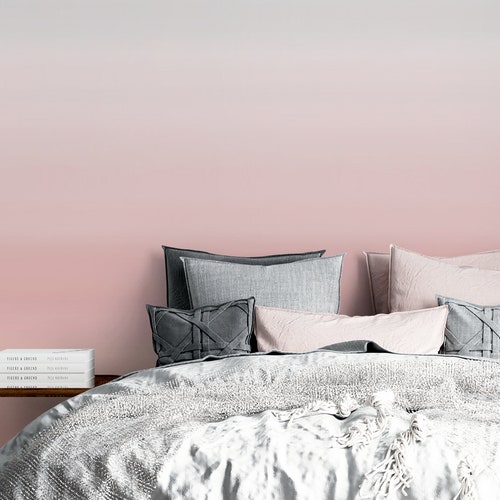 Ombre Watercolour Wallpaper Pink and Grey Commercial or Home - Etsy