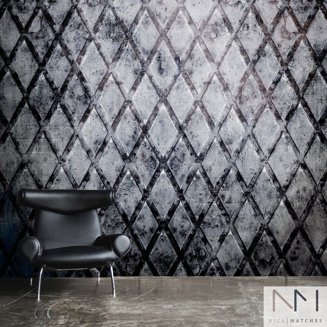 Industrial Grid Wall Mural, Removable Wall Decor, Suitable for Home or