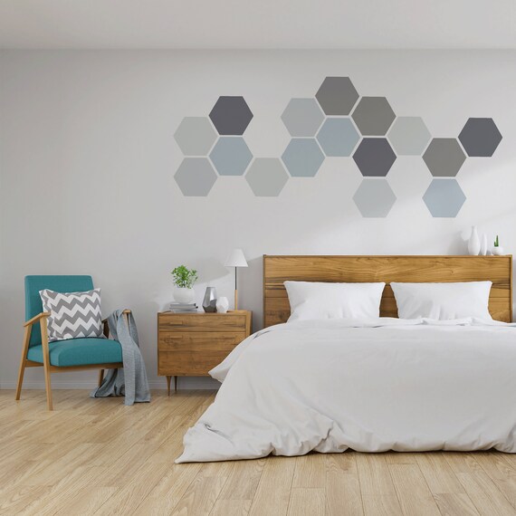 Removable Wall Decal 8 Hexagon Stickers per pack Etsy