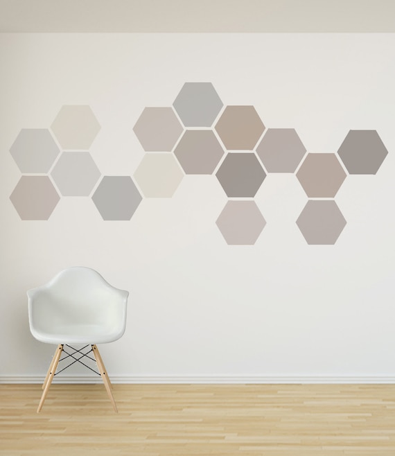 removable honeycomb wall decal 8 hexagon stickers per pack etsy