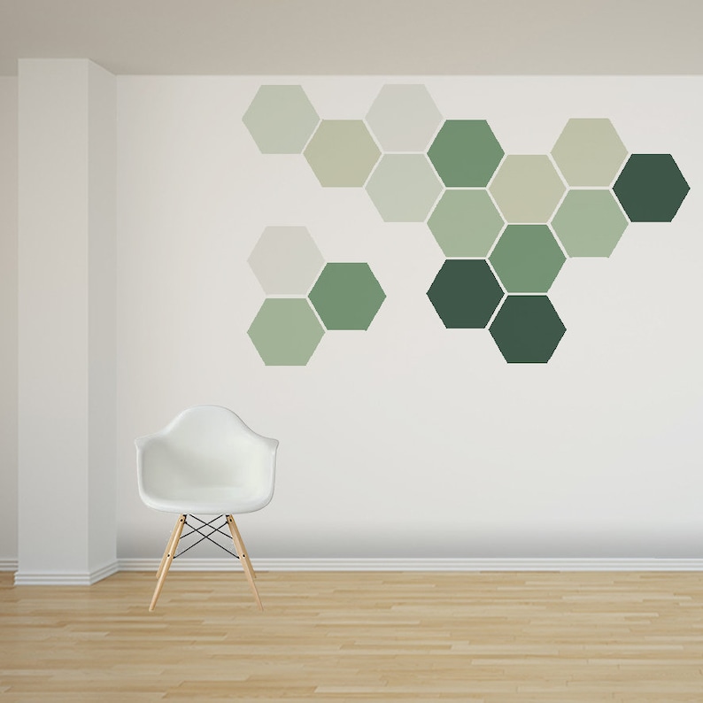 Removable Wall Decal 8 Hexagon Stickers per pack Etsy