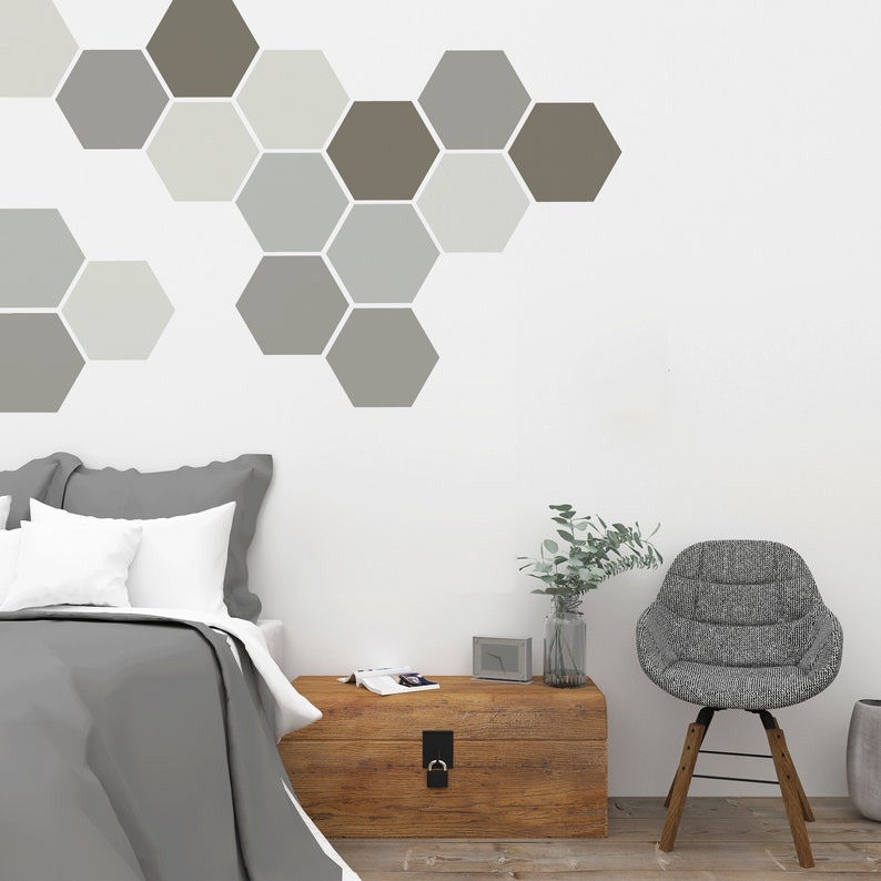 Removable Wall Decal 8 Hexagon Stickers per pack Etsy