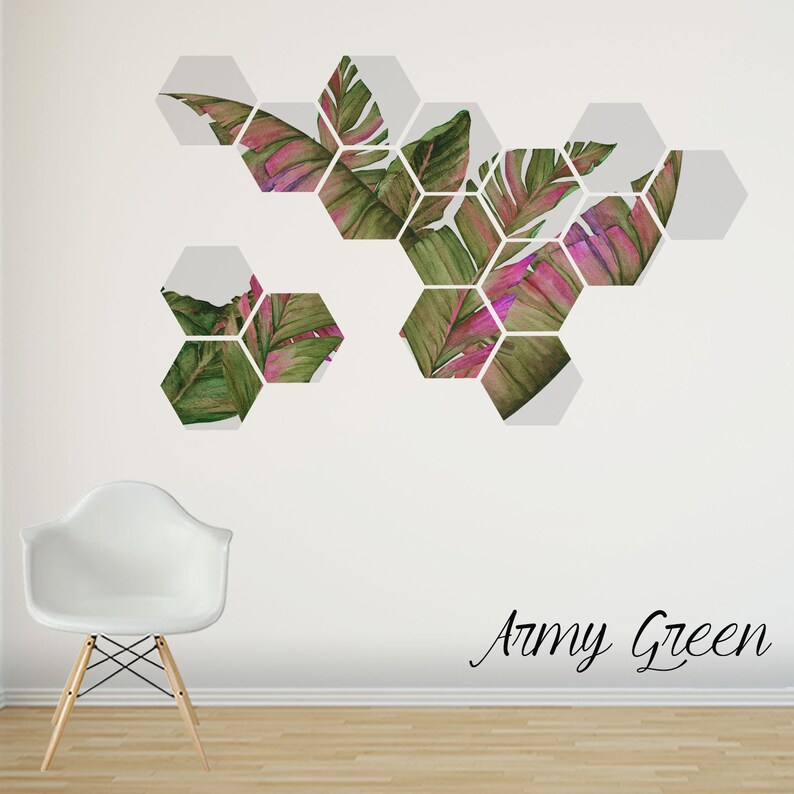 Banana Leaves Art Tropical Wall Decal Removable Wall Stickers Birthday present for family and friends
