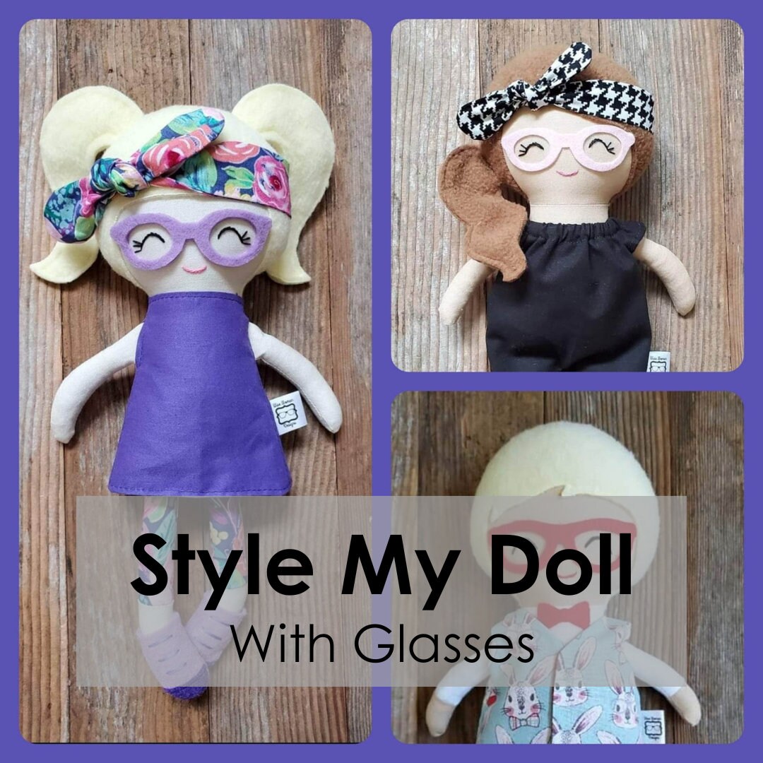 Soft doll with glasses cheap