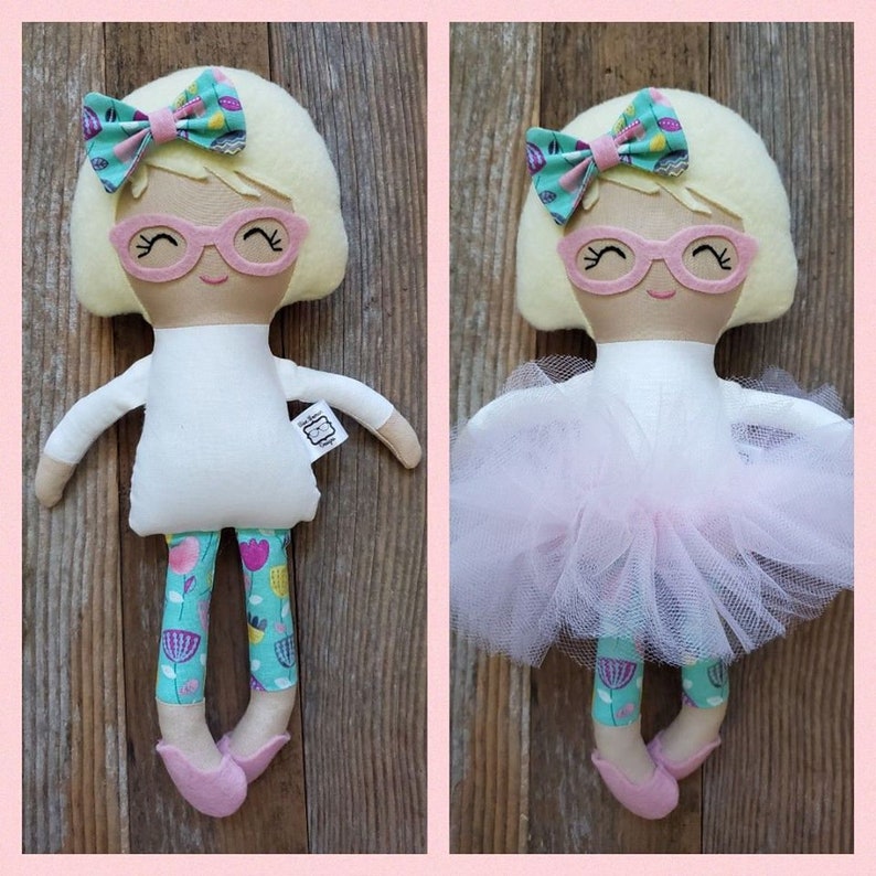 Doll With Glasses Glasses Doll Custom Cloth Doll Fabric Etsy