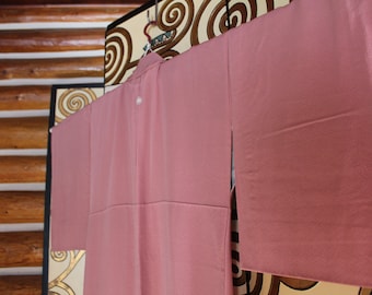 Vintage Kimono  silk rose pink