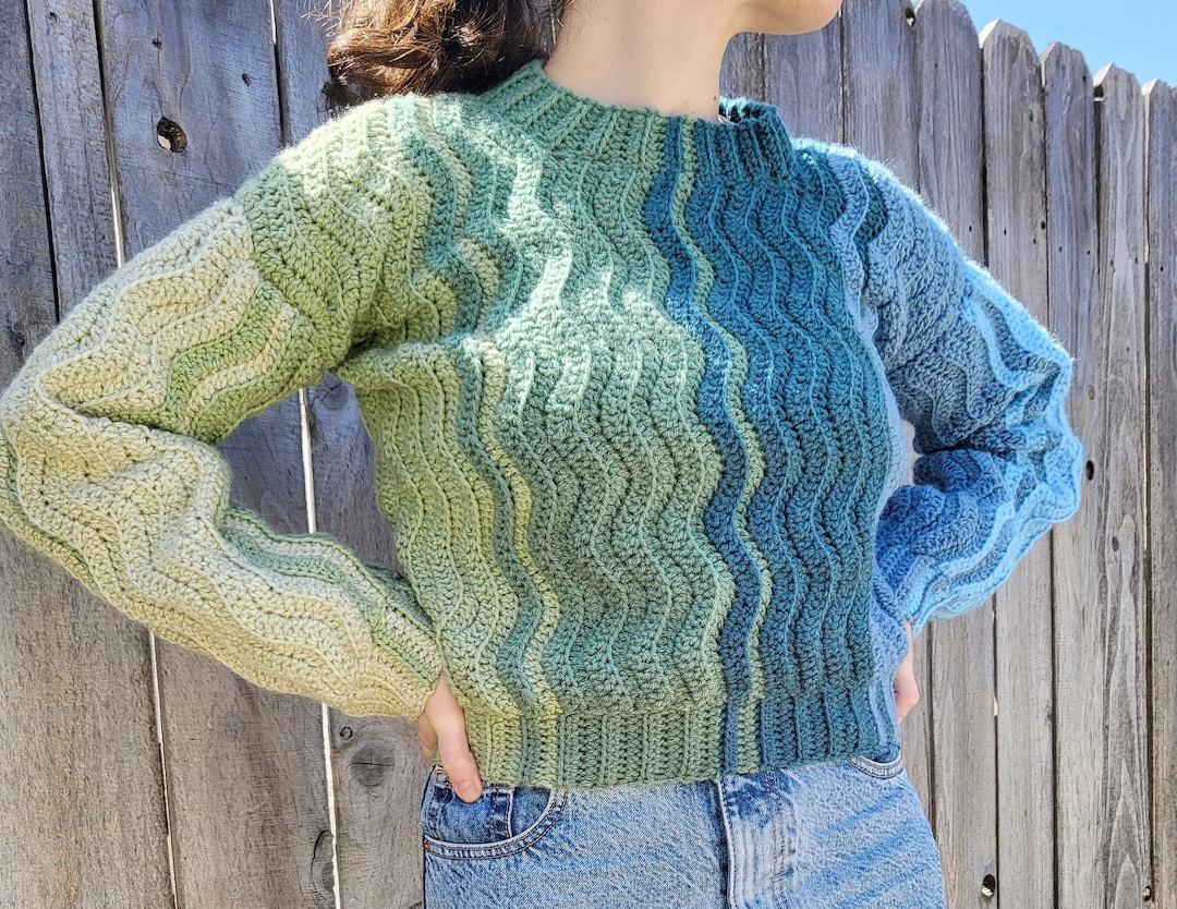 ★ ★ crochet striped sweater T22F1KTO075WT10A9 Z SUPPLY - BONAPARTE STRIPE CROCHET SWEATER LIGHT DENIM