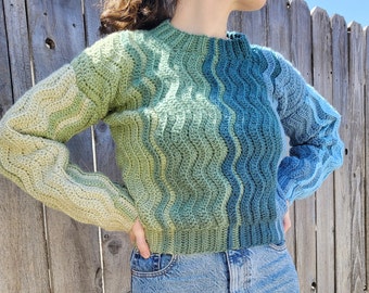Wavy Tones Crochet Sweater Pattern