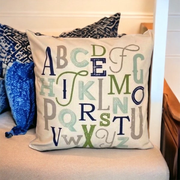 Kids Alphabet Pillow Cover- Little Boy Themed/Colors