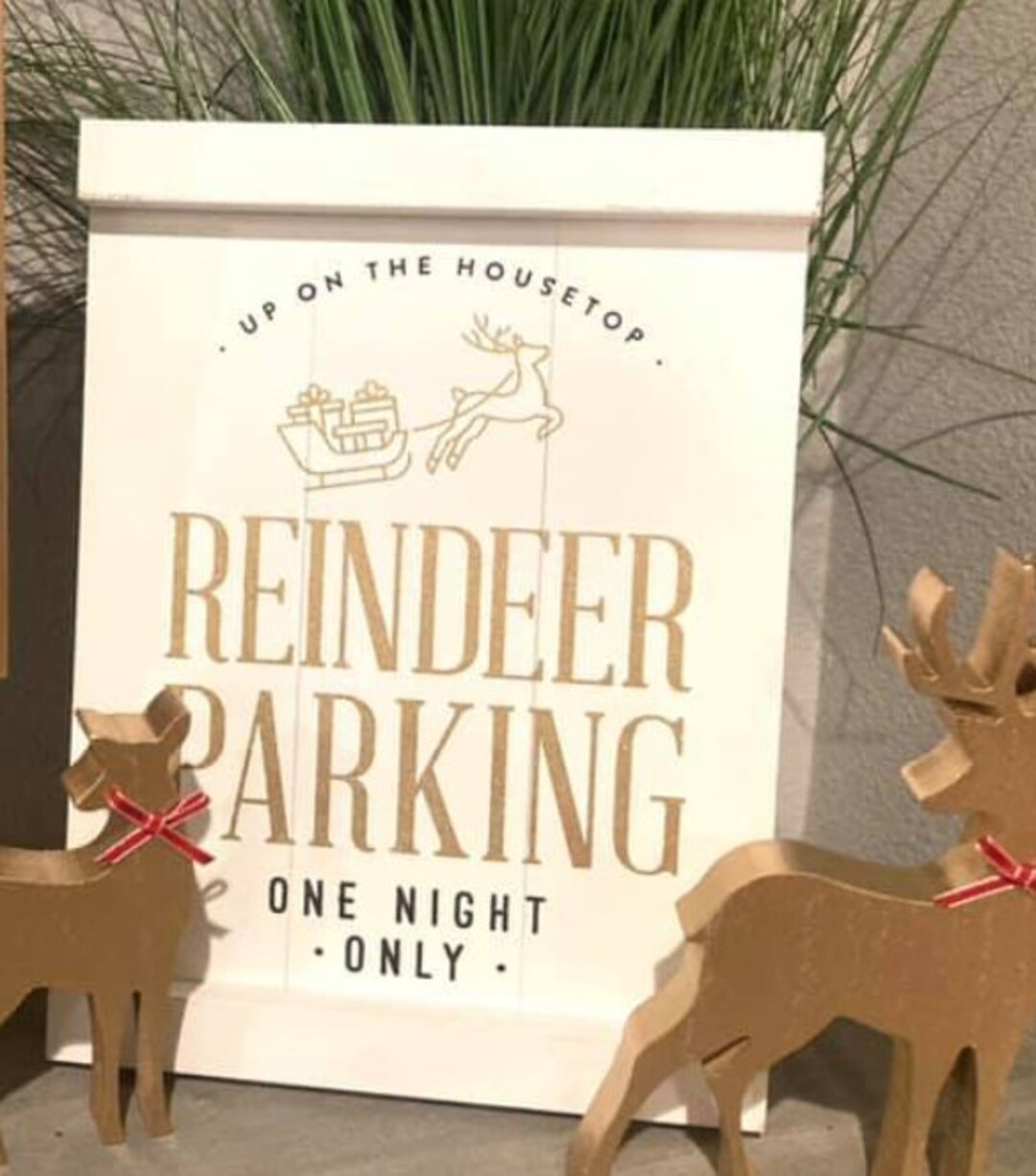 Reindeer Parking 9x12 Pallet Board Etsy