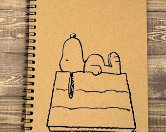 Snoopys Dog House / Snoopy Charlie Brown / Peanuts /Kraft Notebook / Journal / Blank