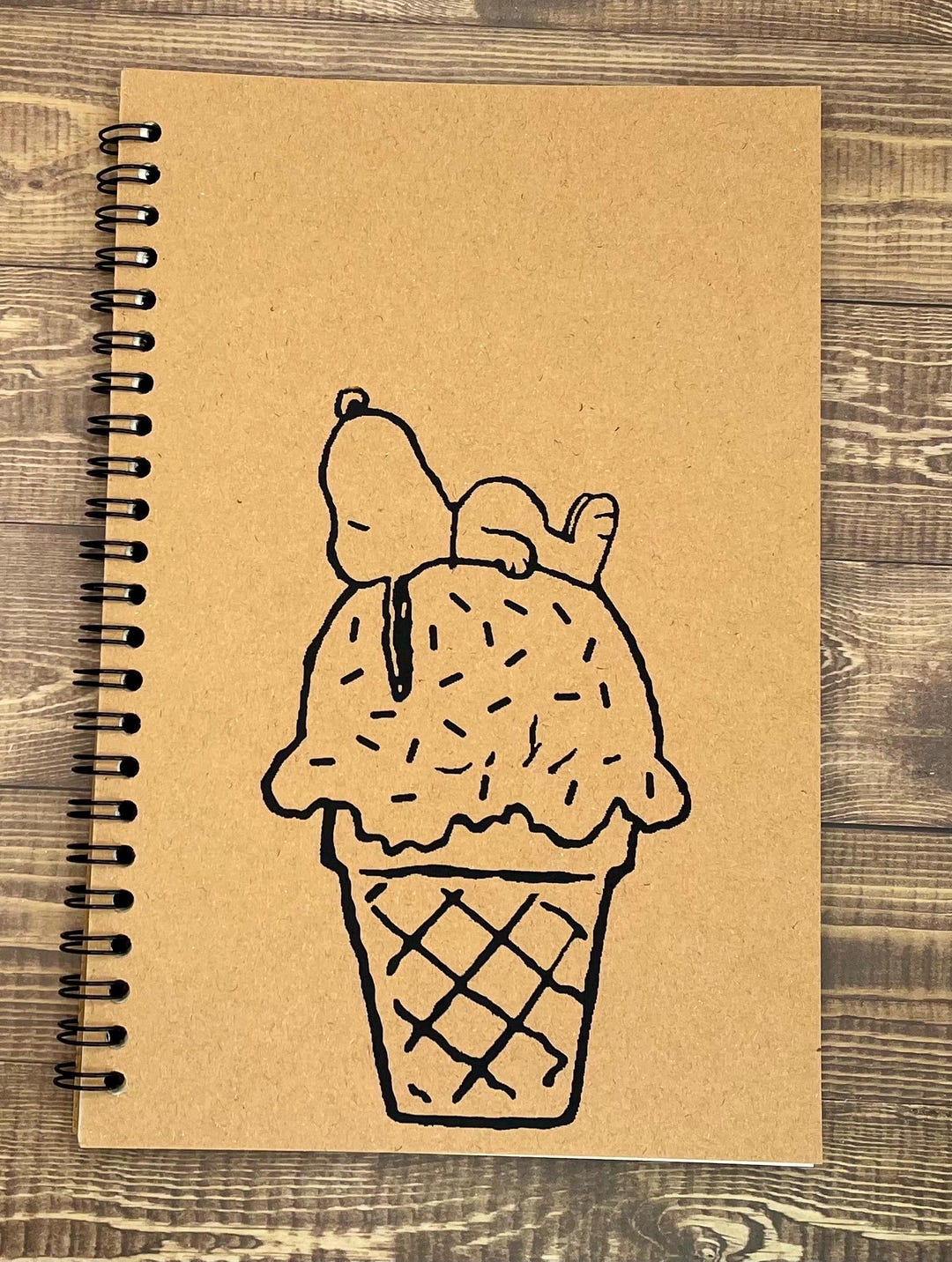 Ice-cream Snoopy / Peanuts / Kraft Notebook / Journal / Blank - Etsy