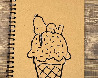 Ice-Cream Snoopy / Peanuts / Kraft Notebook / Journal / Blank