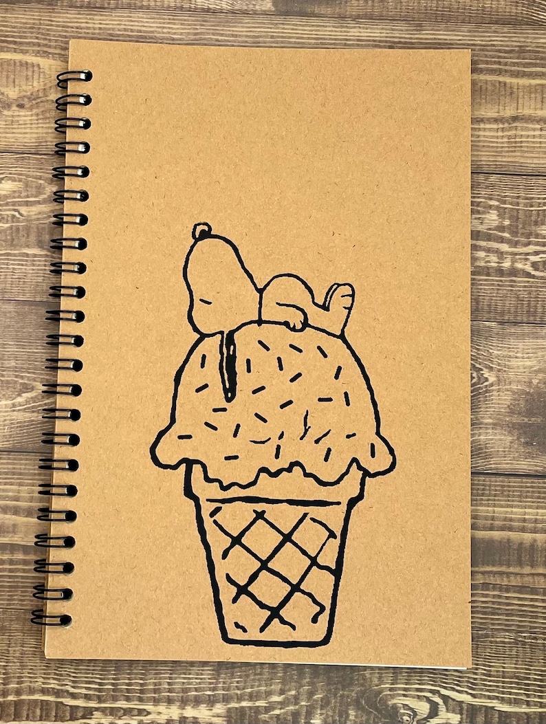 Ice-cream Snoopy / Peanuts / Kraft Notebook / Journal / Blank - Etsy