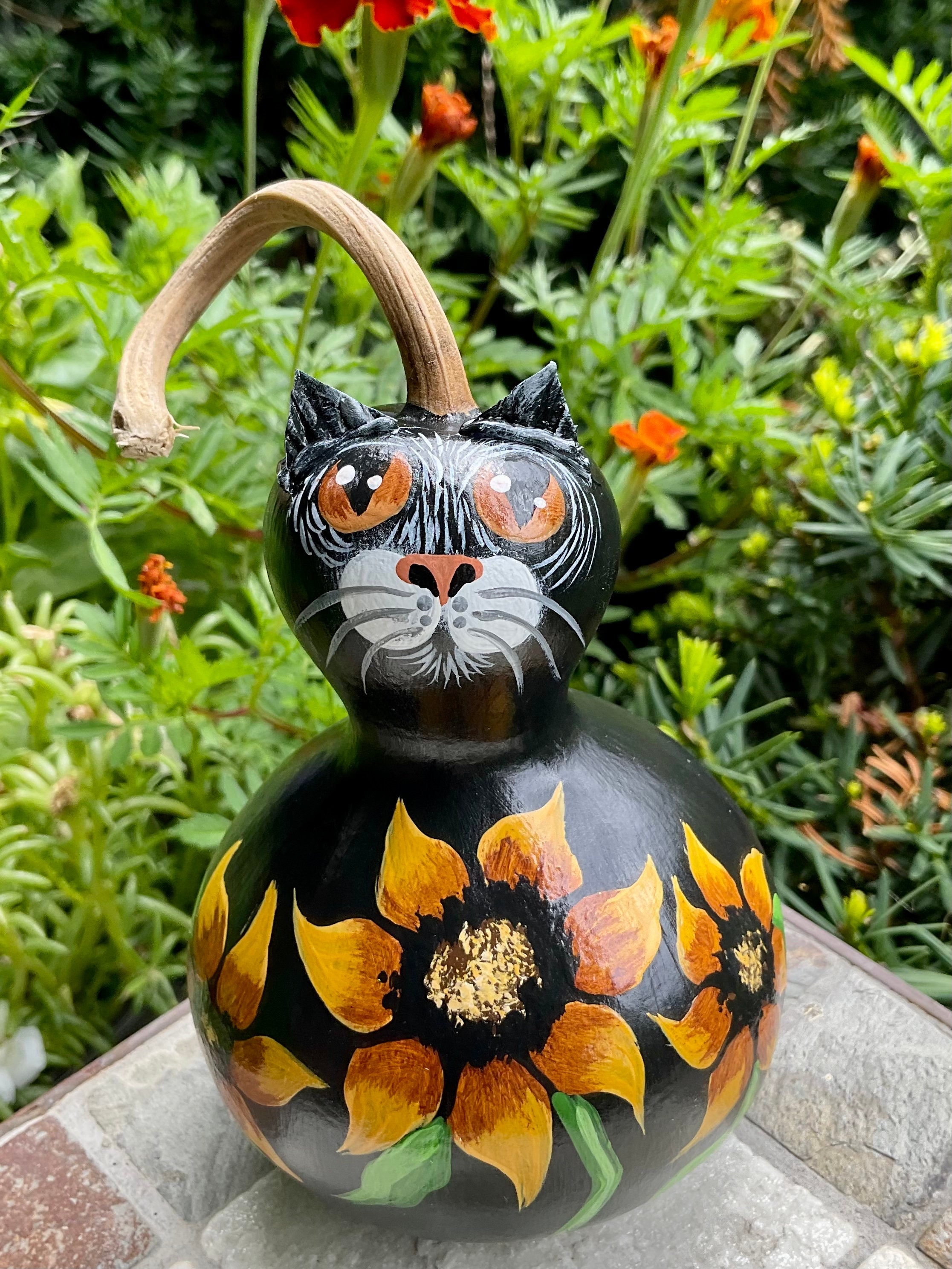Courge Peinte à La Main, Art Folklorique Chinois Traditionnel - Décoration Maison Artisanale Multicolore | Occasion