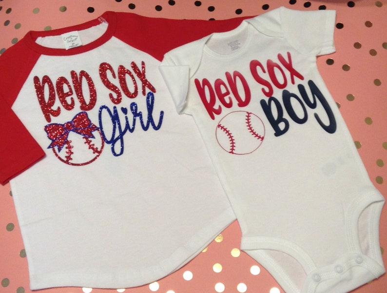 Red Sox Girl Matching Shirts Matching Red Sox Shirts Brother and Sister Baseball Shirts Red Sox Boy Siblings Matching Shirts
