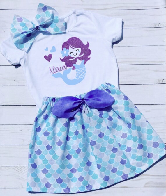 mermaid birthday outfit for 1 year old