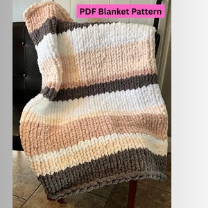PDF Blanket Pattern, Chunky Knit Blanket Pattern, PDF pattern Only