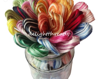 30 Anchor Variegated and Multi Colour Floss / Skeins / Moulin