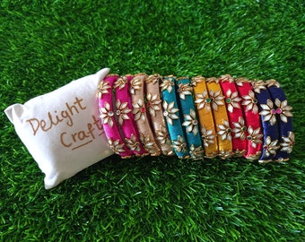 Silk Thread Bangles Set of 12 - Festival Wear- Wedding collection - Return Gift - Eco Friendly