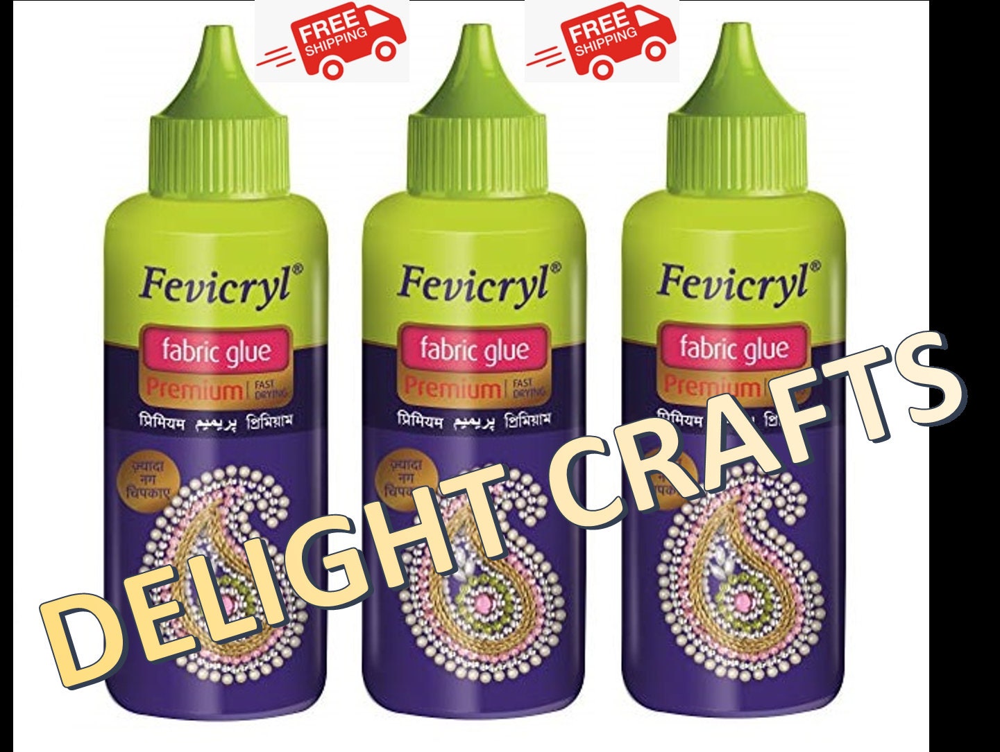 Set of 10 Pidilite Premium Fevicryl Fabric Clear Glue 80ml