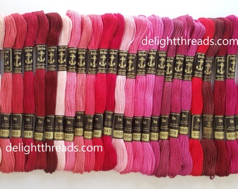 25 Anchor Embroidery Cotton Thread / Skeins / Floss in Green, Red, Blue,  Yellow, Brown Combinations -  Israel