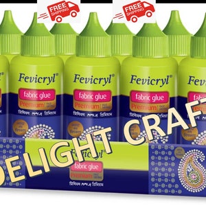 80 ml/2,82 oz Fevicryl ''PREMIUM'' Stof Lijm Textiel zomen Lijm Bond Ambachtelijk naaien Geen steek Sterke lijm - GRATIS VERZENDING Stoffkleber