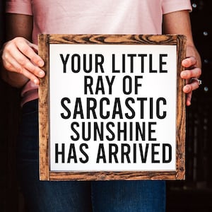 Funny Sarcastic Sunshine Wood Sign - Cubicle Dorm Home Decor