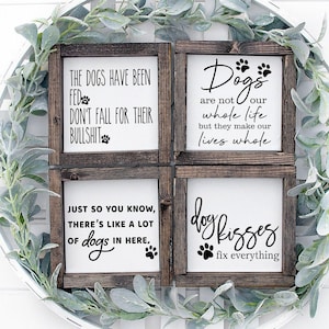 Dog Home Shelf Sitter Farmhouse Style Signs for Tiered Tray Tiered Tray Decor Coffee Bar Sign Framed Mini Sign Home Mini Sign Dog Sign