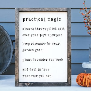 Practical Magic Halloween Sign: Lavender, Rosemary & Spilled Salt