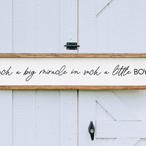 Miracle Boy Nursery Sign: Framed Wood Decor, Mom Gift