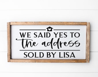 Realtor Sold Sign: Personalized House Key Closing Gift