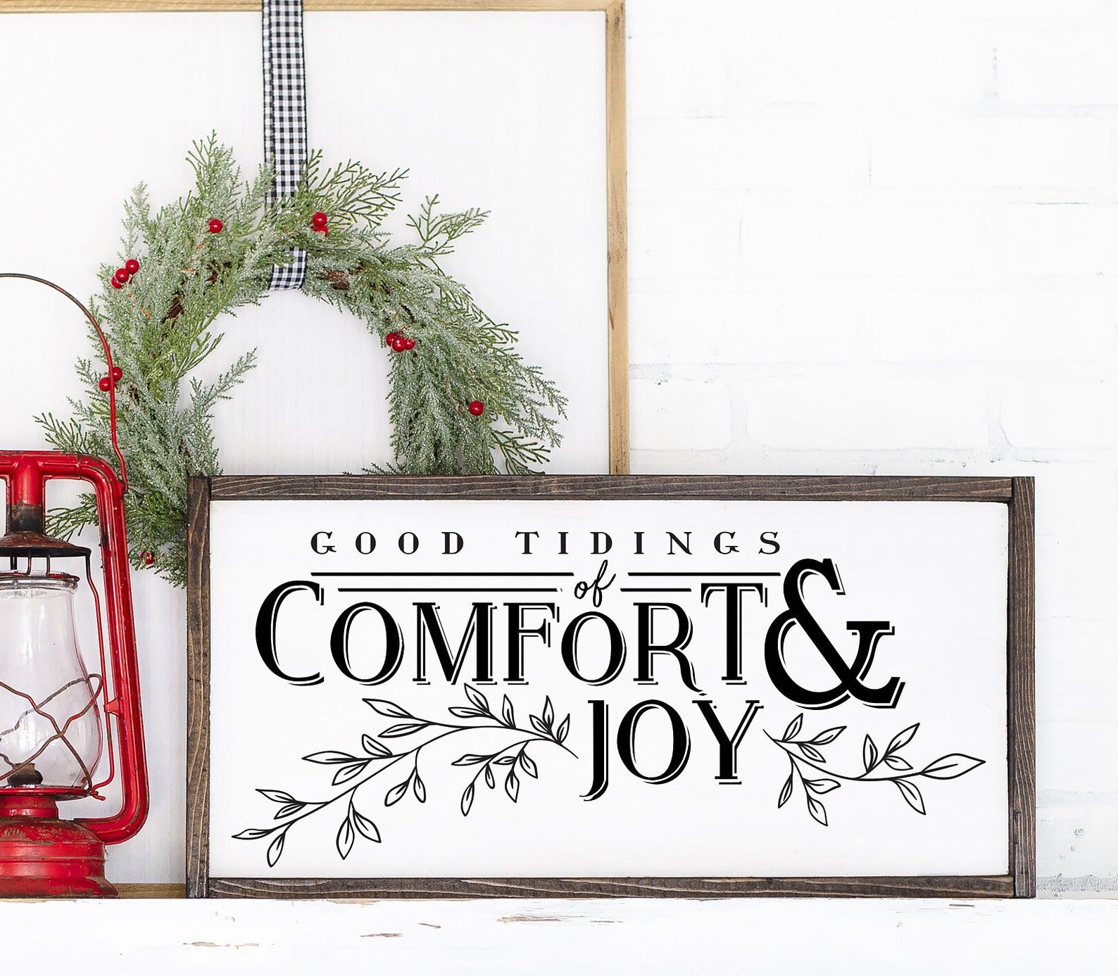 Good Tidings Of Comfort And Joy Sign Christmas Wall Decor Etsy