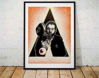 Stanley Kubrick A Clockwork Orange Original Portrait | A3 Artwork | Cinema Film Fan Gift | Director The Shining 2001 Space Odyssey