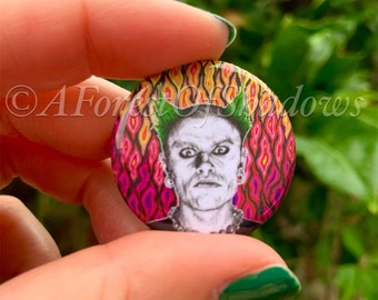 Keith Flint Badge | The Prodigy Button Pin Badge | Raver accessories | Festival Jewellery | Music Lovers Gift | 90s Style | Psychedelic Pin