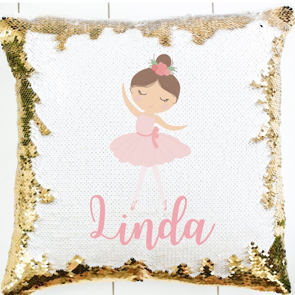 Personalized Ballerina  Sequin Pillow , gift for girl, Custom Sequin Pillow , Ballerina Pillow , Ballerina gifts , Girls Bedroom Decor